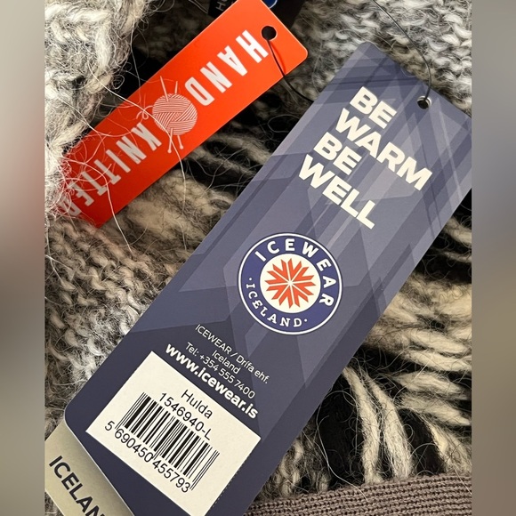 Icewear Hulda Gray Icelandic Wool Sweater With Zipper Cardigan NWT Large - Picture 8 of 10